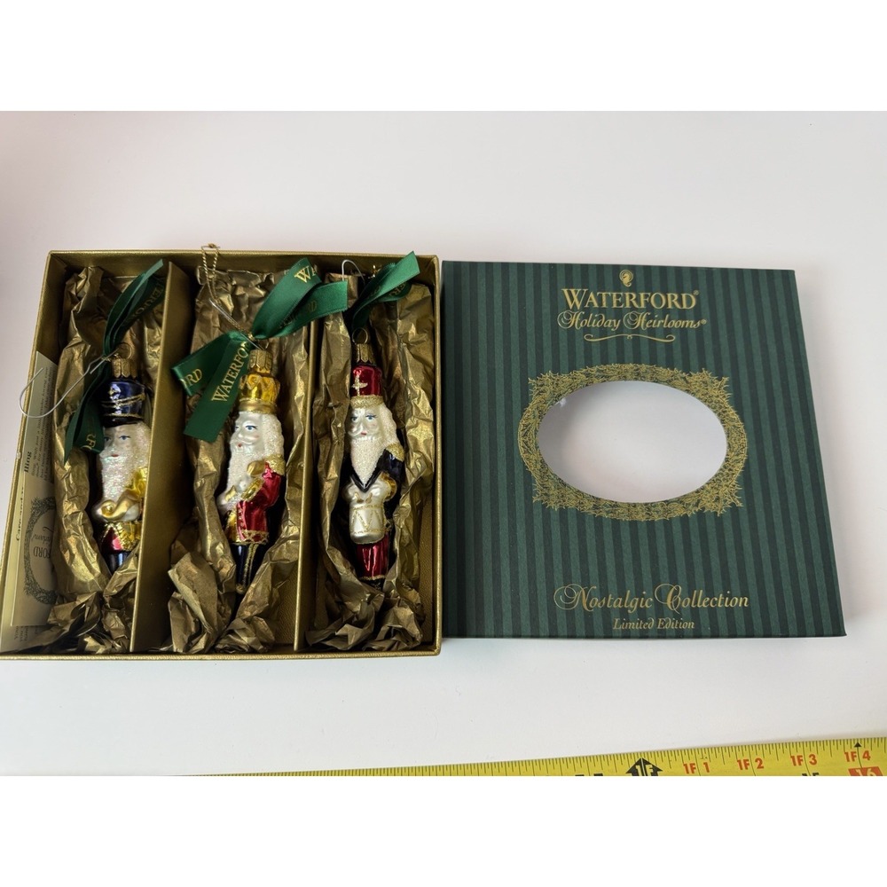 Waterford Holiday Heirlooms Nutcracker Ornaments Small Set Of 3 Limited Edition‎